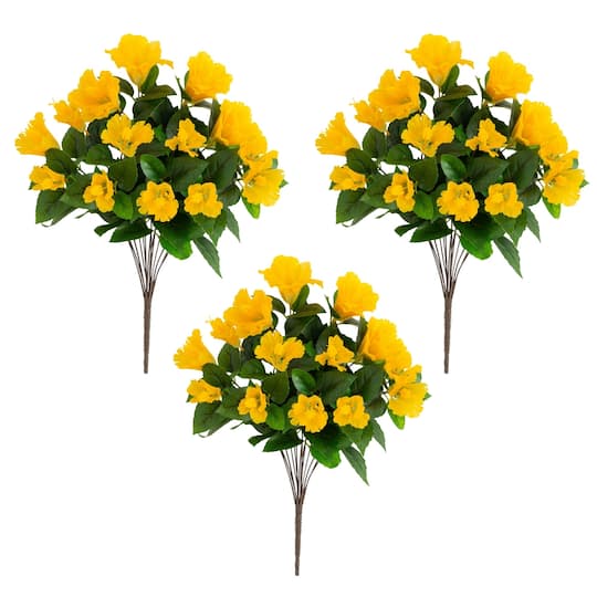 Michaels, 19" UV Resistant Artificial Hibiscus Bushes, 3ct. – Category: Bushes